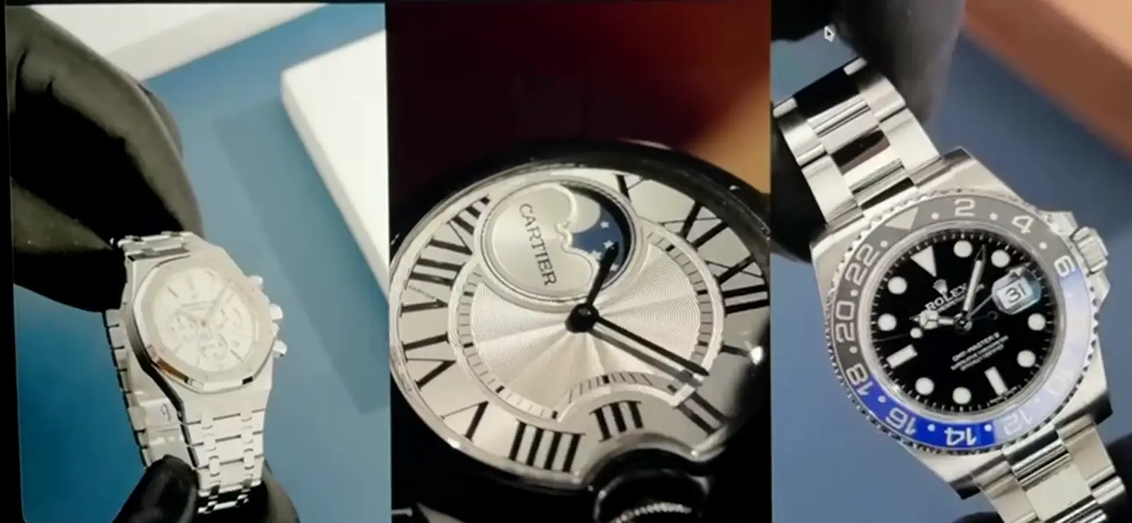 Luxury chronograph watch detail